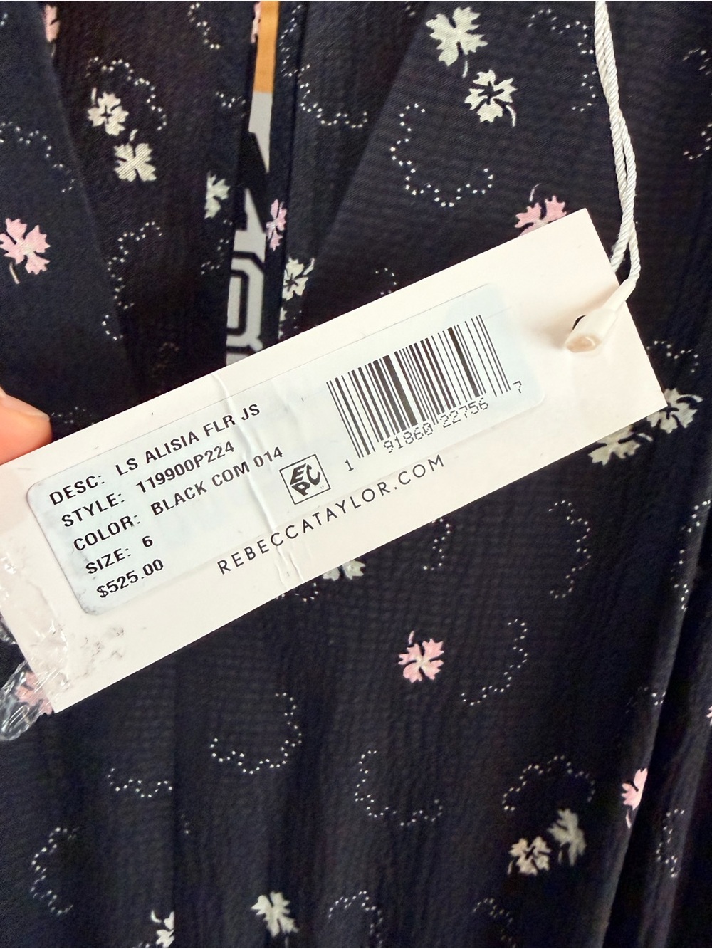 Rebecca Taylor Floral Silk Smocked Waist Jumpsuit Size 6 New Boho - Picture 9 of 10